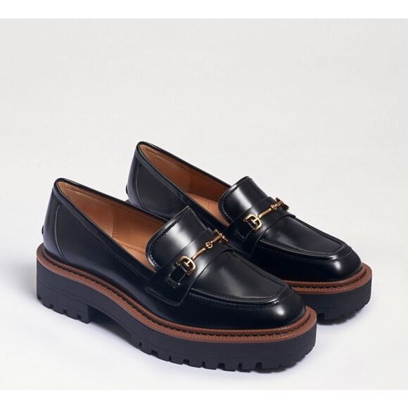 Sam Edelman Laurs Lug Sole Loafer in Black Shinny Box Size 9 - Picture 12 of 12
